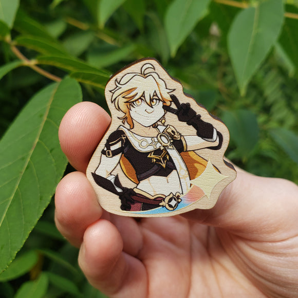 Wooden Pin - Traveler Aether Genshin Impact