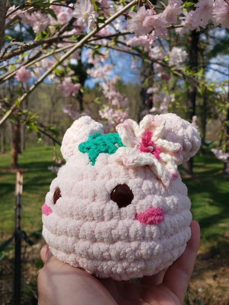 Crochet Cherry Blossom Bun Plush – Manifested Dreams